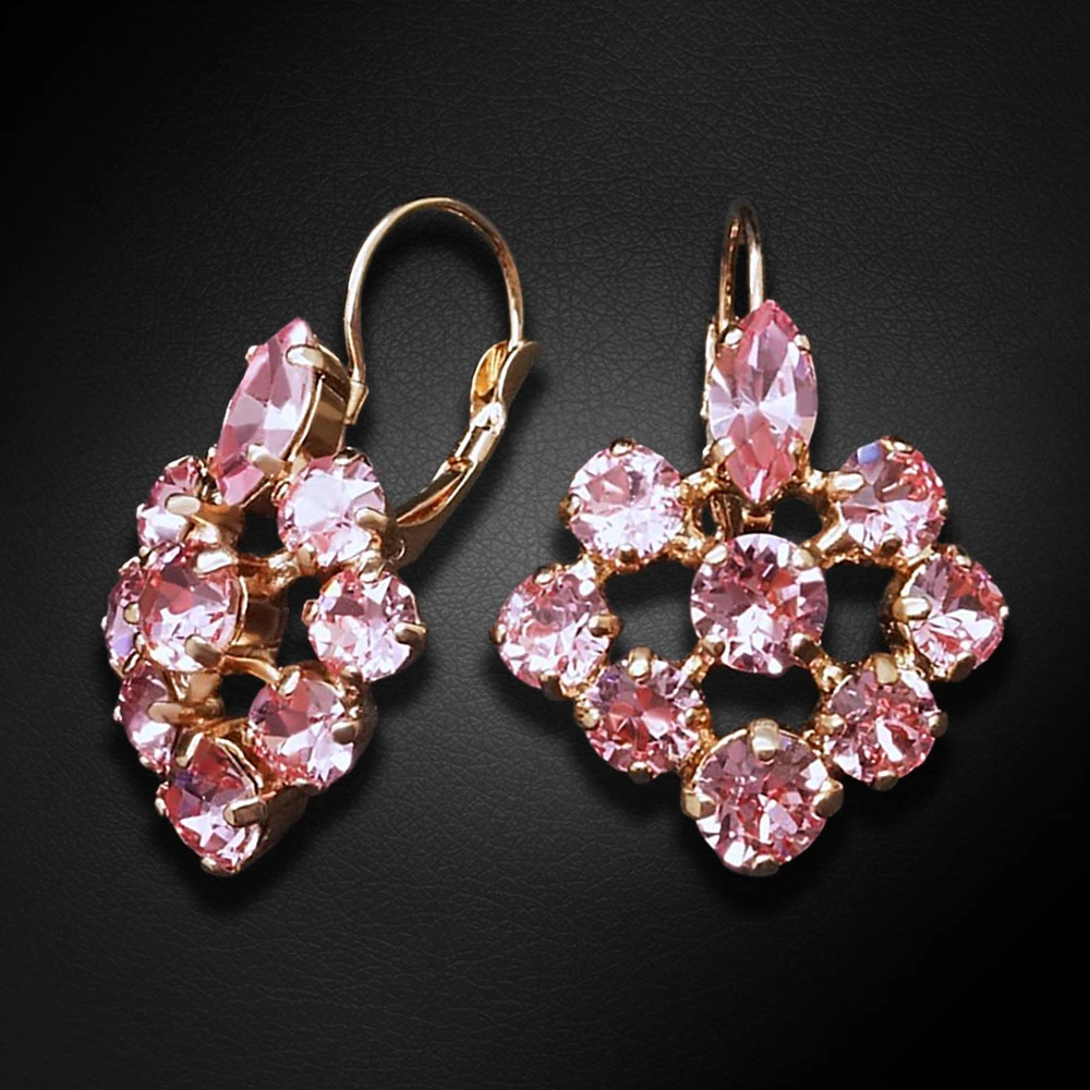 Diamond Sky Jewelry Auskarai „Splendor II (Light Rose)“ su Swarovski® kristalais
