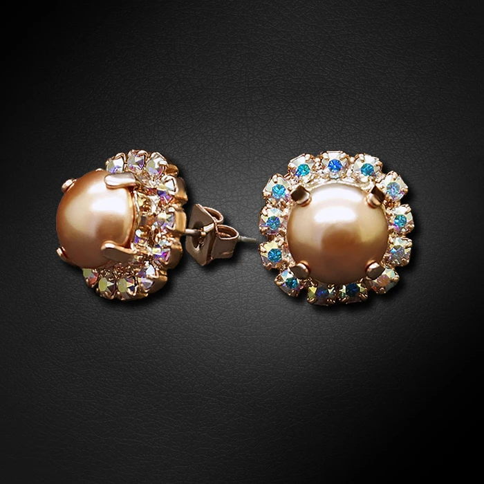 Diamond Sky Jewelry Auskarai „The Mirror of One's Heart II (Rose Gold)“ su Swarovski® kristalais