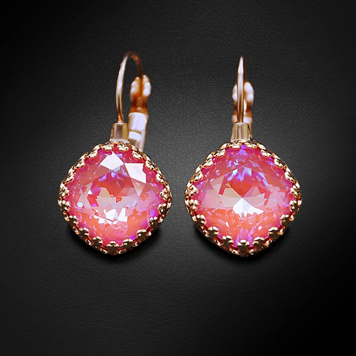 Diamond Sky Jewelry Auskarai „Vintage IV (Lotus Rožinė DeLite)“ su Swarovski® kristalais