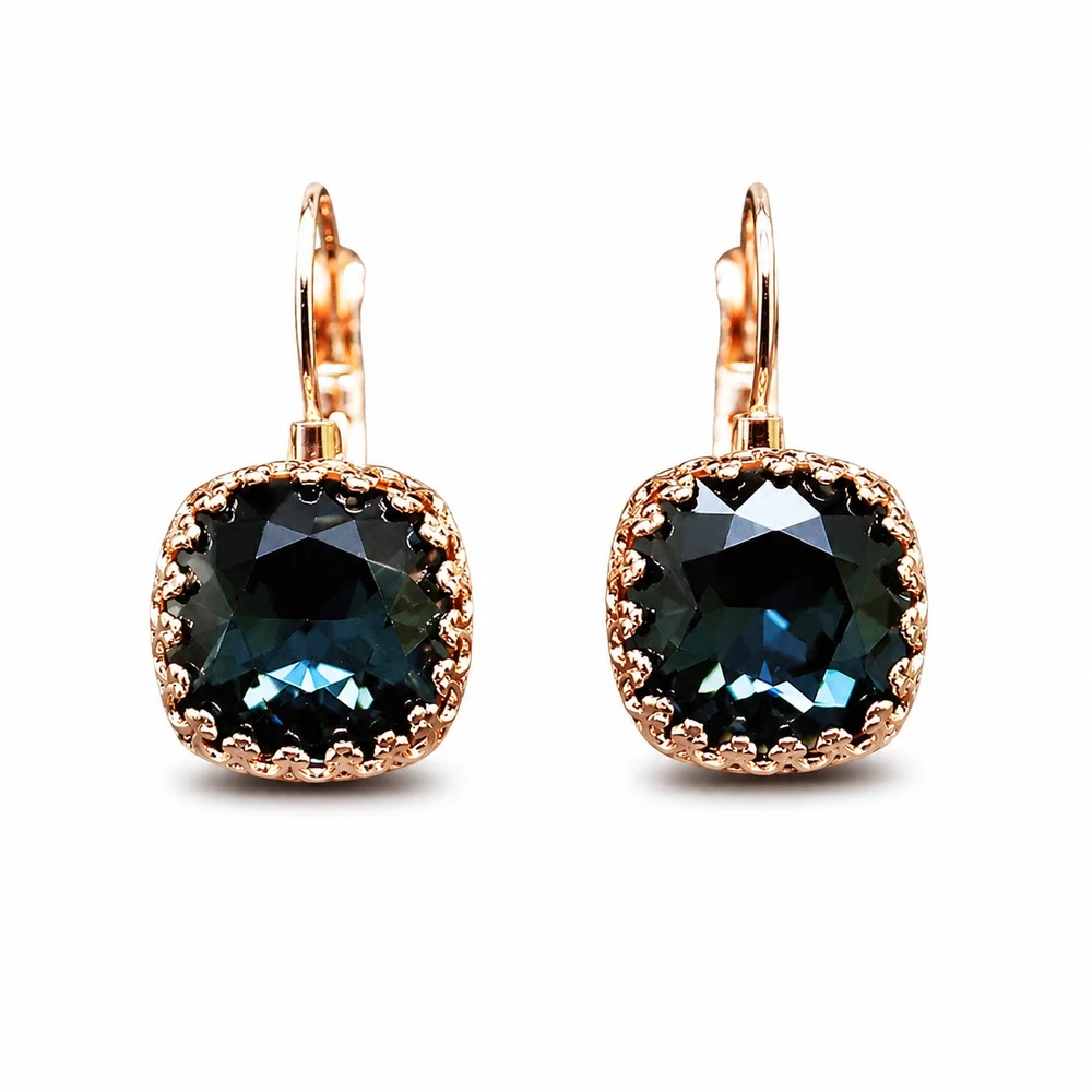 Diamond Sky Jewelry Auskarai „Vintage V (Graphite)“ su Swarovski® kristalais