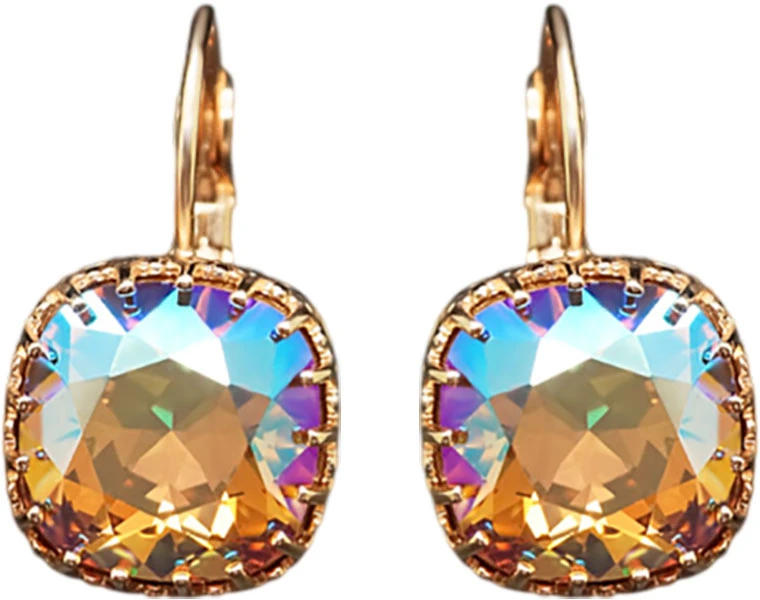 Diamond Sky Jewelry Auskarai „Vintage V (Light Colorado Topaz Shimmer)“ su Swarovski® kristalais