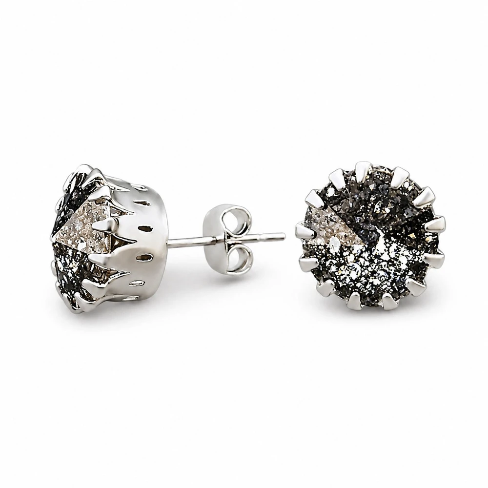 Diamond Sky Jewelry Auskarai „Vintage VII (Juodas Patina)“ su Swarovski® kristalais