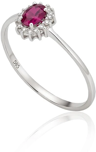 Diamond Sky Jewelry Auksinis žiedas su deimantais ir rubinais „Ferro III“