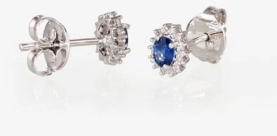 Diamond Sky Jewelry Auksiniai auskarai su deimantais ir safyrais „Ferro“