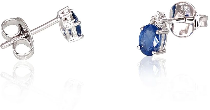 Diamond Sky Jewelry Auksiniai auskarai su deimantais ir safyrais „Notika II“