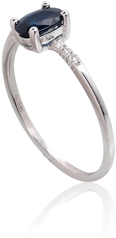 Diamond Sky Jewelry Auksinis žiedas su deimantais ir safyrais „Grakštumas IV“