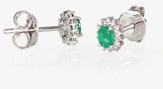 Diamond Sky Jewelry Auksiniai auskarai su deimantais ir smaragdais „Ferro III“