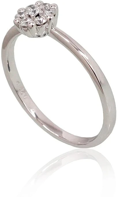 Diamond Sky Jewelry Auksinis žiedas su deimantais „Deimantų Gėlė II“