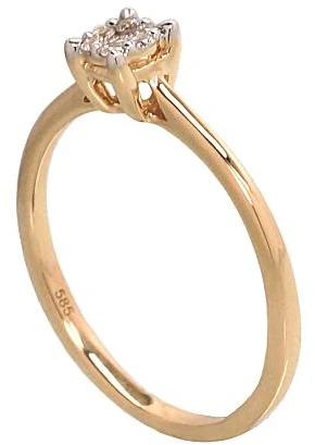 Diamond Sky Jewelry Auksinis žiedas su deimantais „Naujoji Klasika IV“