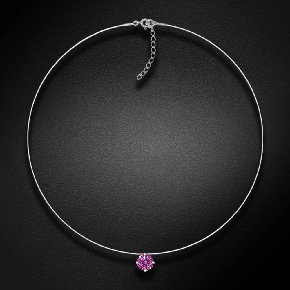 Diamond Sky Jewelry (Išskirtinis) Nematomasis sidabrinis pakabukas (Fancy Violetinė) su Swarovski Zirconia Pure Brilliance kristalu