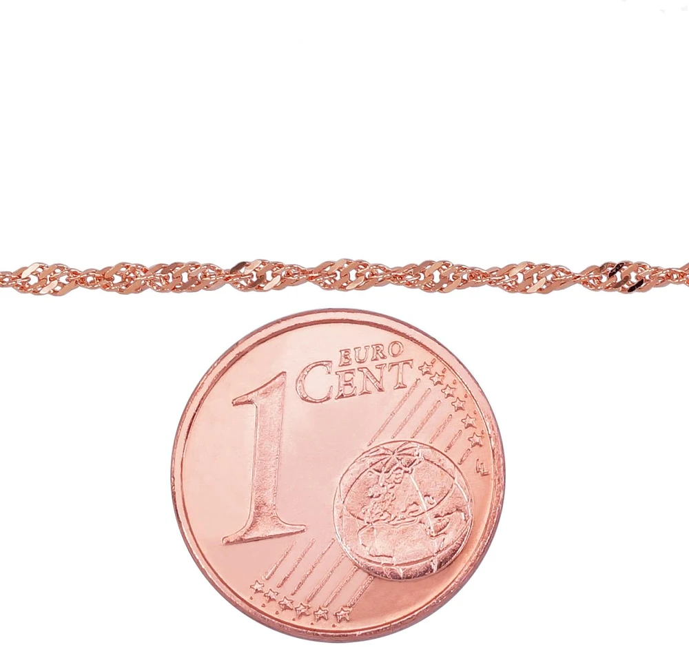 Diamond Sky Jewelry Itališka raudono aukso grandinėlė „Singapore II“