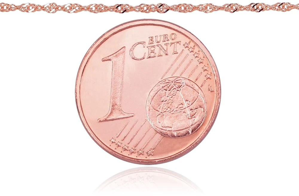 Diamond Sky Jewelry Itališka raudono aukso grandinėlė „Singapore VI“