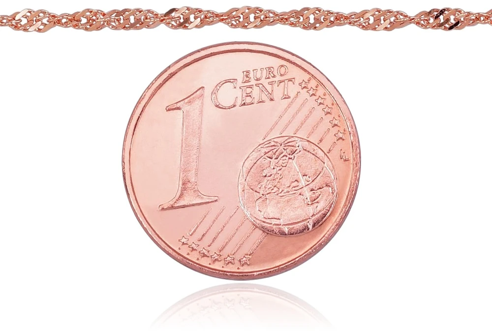 Diamond Sky Jewelry Itališka raudono aukso grandinėlė „Singapore II“