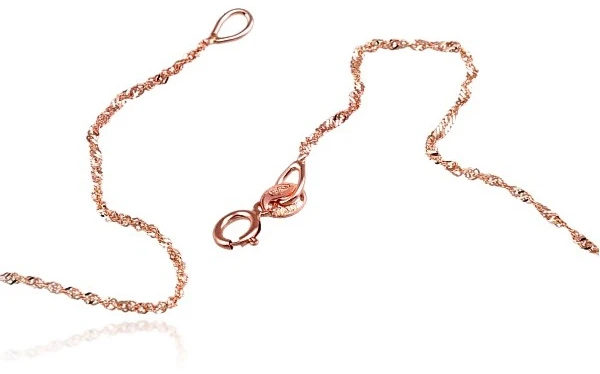 Diamond Sky Jewelry Itališka raudono aukso grandinėlė „Singapore VI“