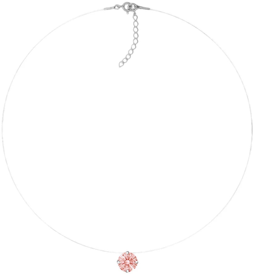 Diamond Sky Jewelry Nematomas sidabrinis pakabukas „Invisible (Fancy Morganite)“ su Swarovski® kristalu