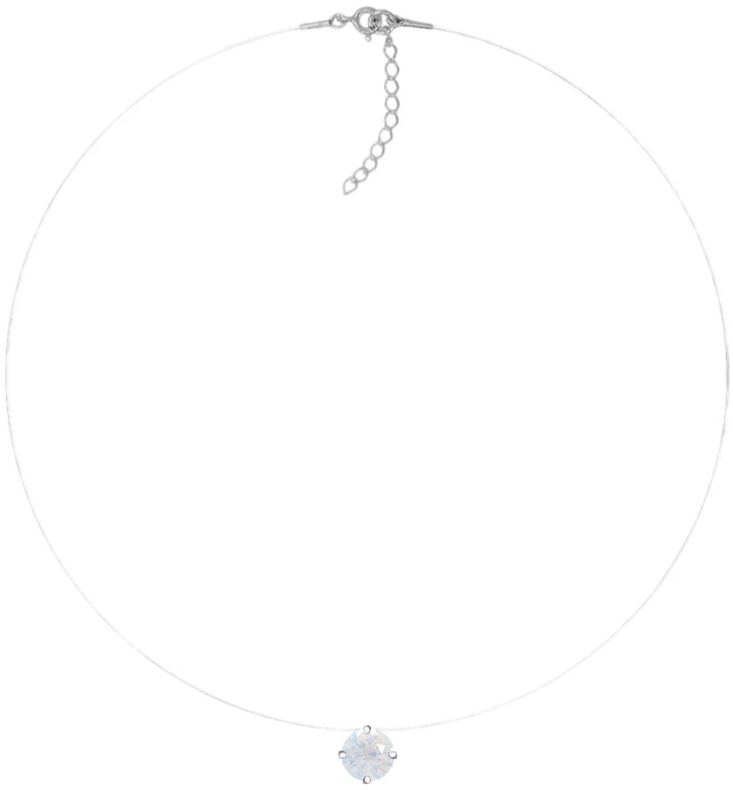 Diamond Sky Jewelry Nematomas sidabrinis pakabukas „Invisible (Silk Baltas)“ su Swarovski® kristalu