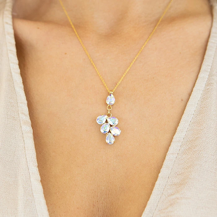 Diamond Sky Jewelry Pakabukas „Amber II (Aurora Borealis)“ su Preciosa® kristalais