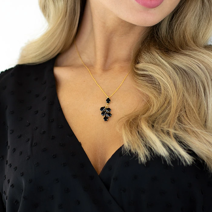 Diamond Sky Jewelry Pakabukas „Amber II (Jet)“ su Preciosa® kristalais