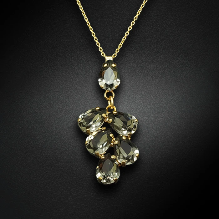 Diamond Sky Jewelry Pakabukas „Amber II (Juodas Diamond)“ su Preciosa® kristalais