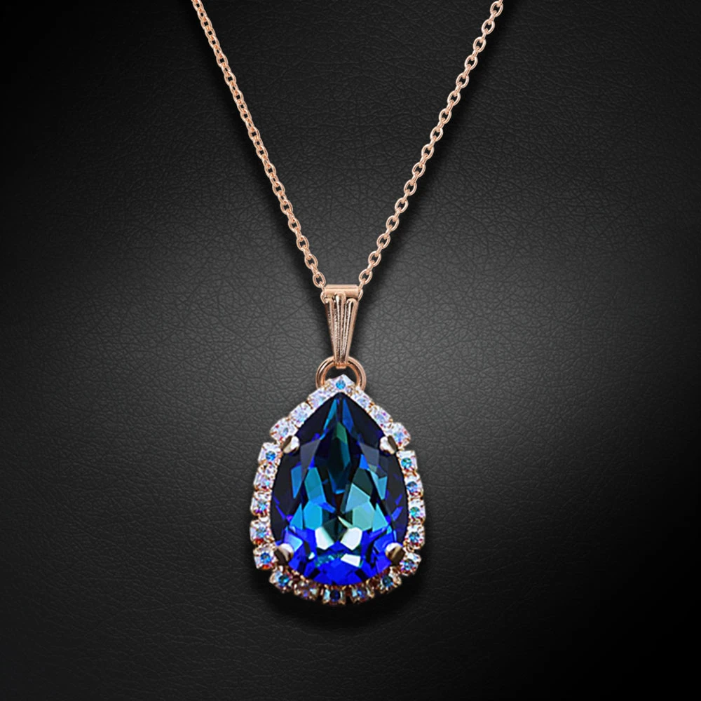 Diamond Sky Jewelry Pakabukas „Celestial Drop III (Bermuda Mėlyna)“ su Swarovski® kristalais