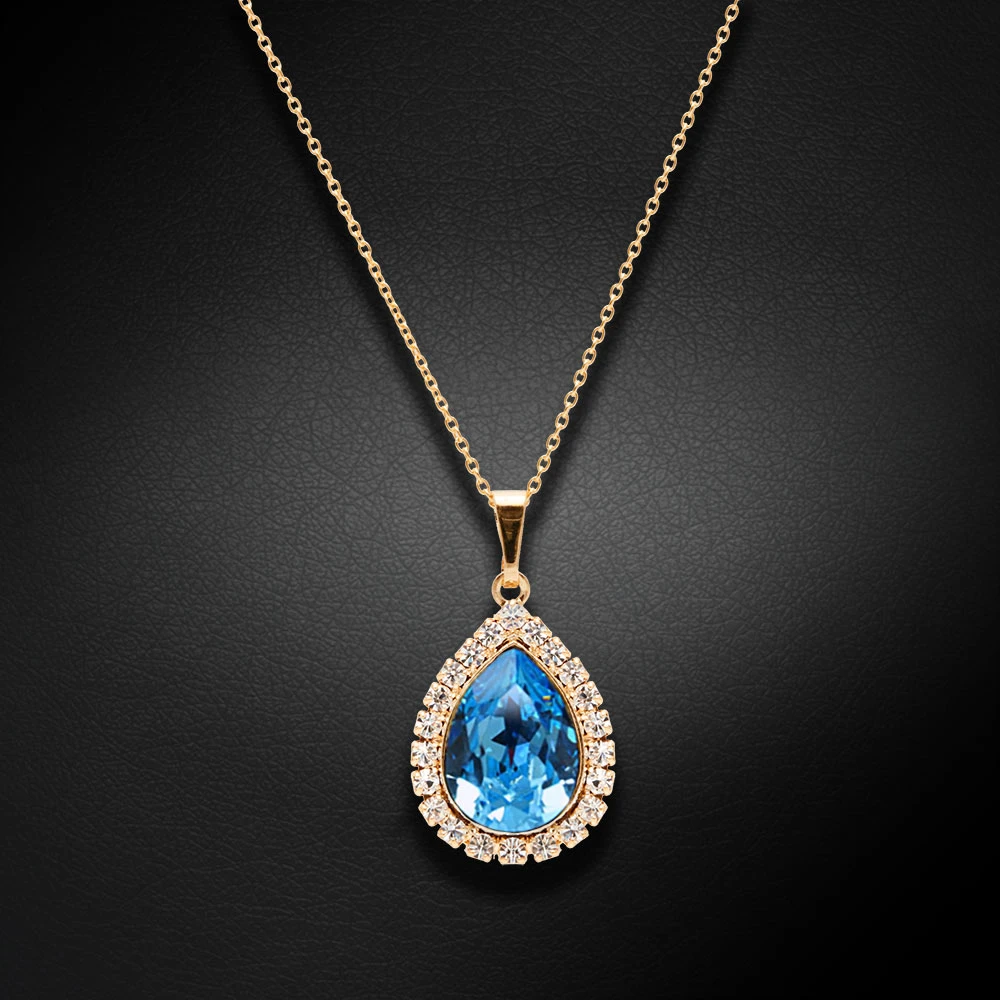 Diamond Sky Jewelry Pakabukas „Celestial Drop (Aquamarine Mėlyna)“ su Swarovski® kristalais