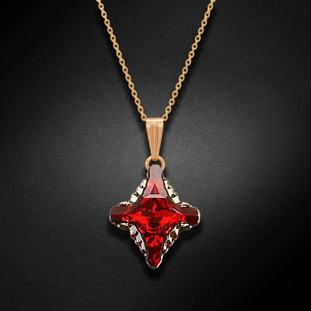 Diamond Sky Jewelry Pakabukas „Crystal Rhombus II (Light Siam Metallic Light Gold)“ su Swarovski® kristalais
