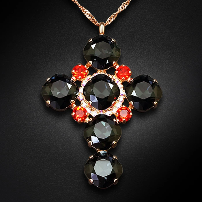Diamond Sky Jewelry Pakabukas „Glamour (Graphite / Light Siam)“ su Swarovski® kristalais