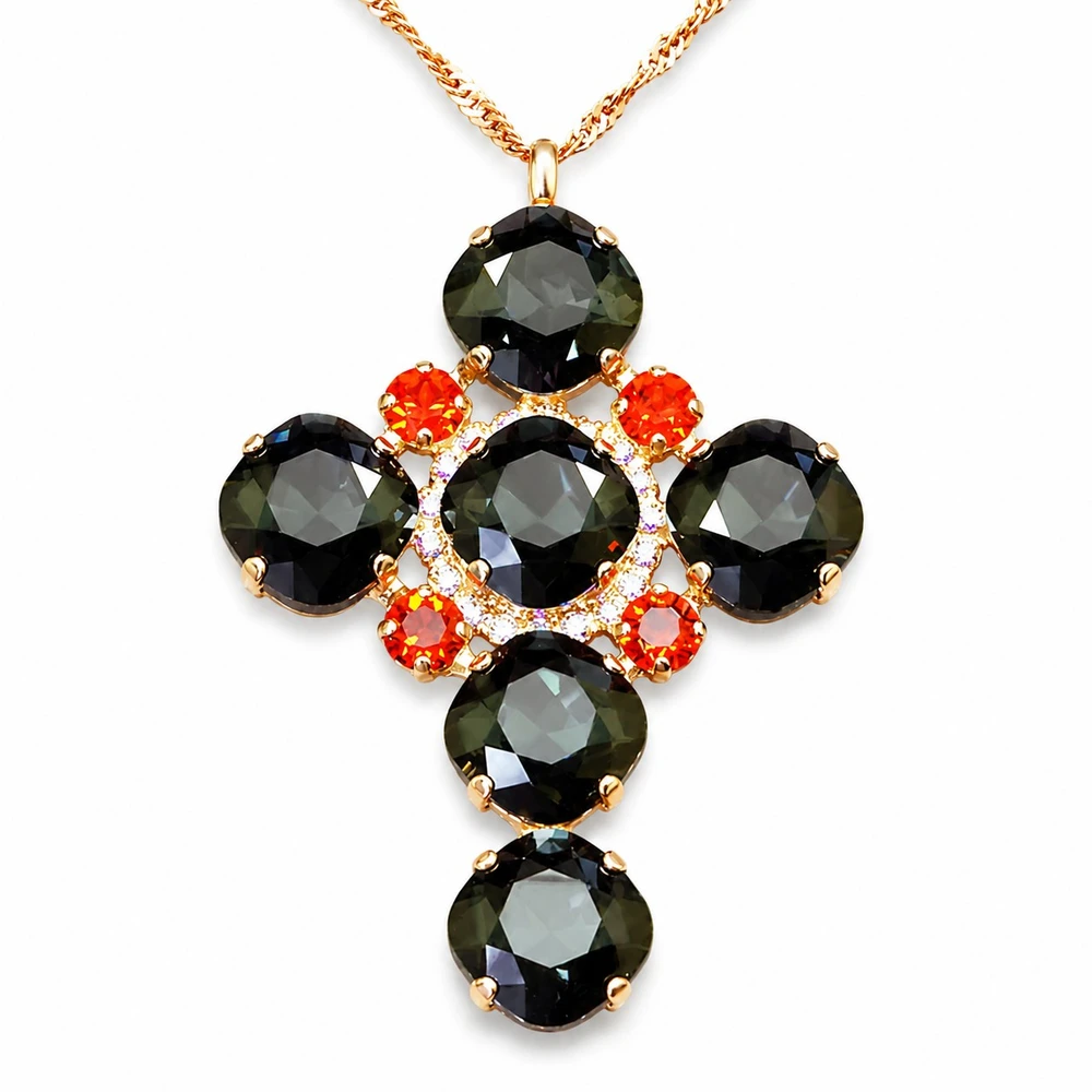 Diamond Sky Jewelry Pakabukas „Glamour (Graphite / Light Siam)“ su Swarovski® kristalais