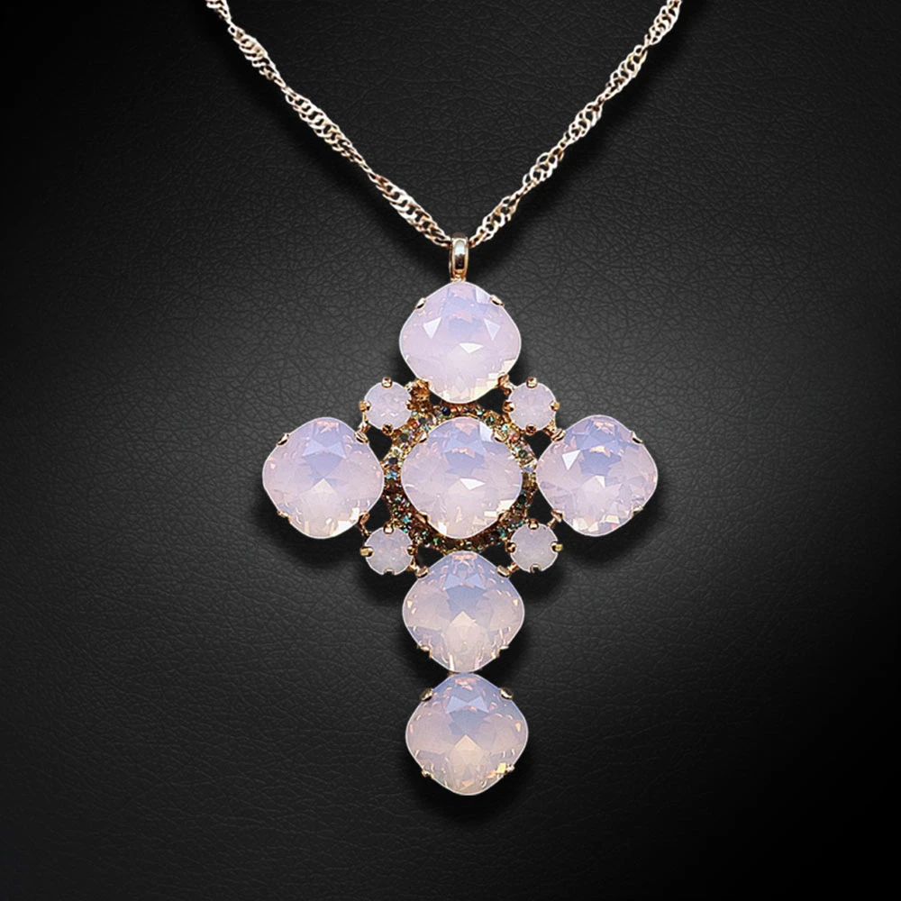 Diamond Sky Jewelry Pakabukas „Glamour (Rose Vanduo Opal)“ su Swarovski® kristalais