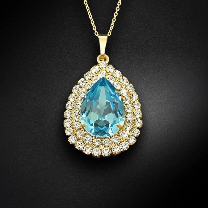 Diamond Sky Jewelry Pakabukas „Jasmine (Aquamarine)“ su Swarovski® kristalais