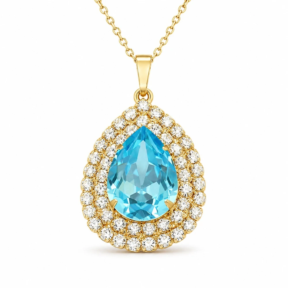 Diamond Sky Jewelry Pakabukas „Jasmine (Aquamarine)“ su Swarovski® kristalais