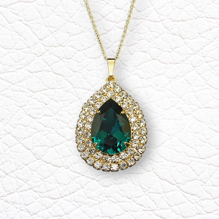 Diamond Sky Jewelry Pakabukas „Jasmine (Emerald)“ su Swarovski® kristalais