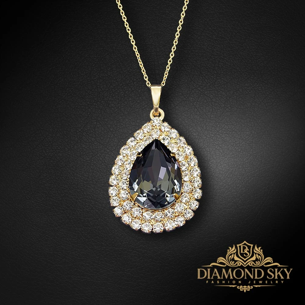 Diamond Sky Jewelry Pakabukas „Jasmine (Sidabrinis Night)“ su Swarovski® kristalais