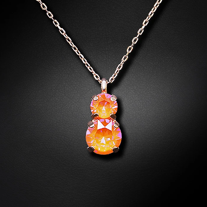 Diamond Sky Jewelry Pakabukas „Juno IV (Oranžinis Glow DeLite)“ su Swarovski® kristalais