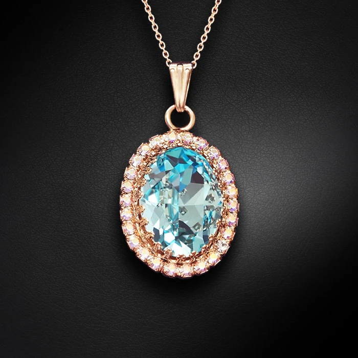 Diamond Sky Jewelry Pakabukas „Solar Illusion (Aqua Bohemica)“ su Preciosa® kristalais