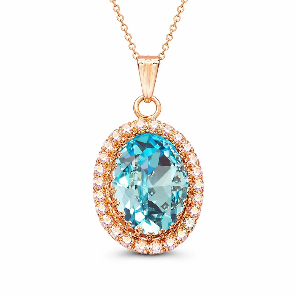 Diamond Sky Jewelry Pakabukas „Solar Illusion (Aqua Bohemica)“ su Preciosa® kristalais