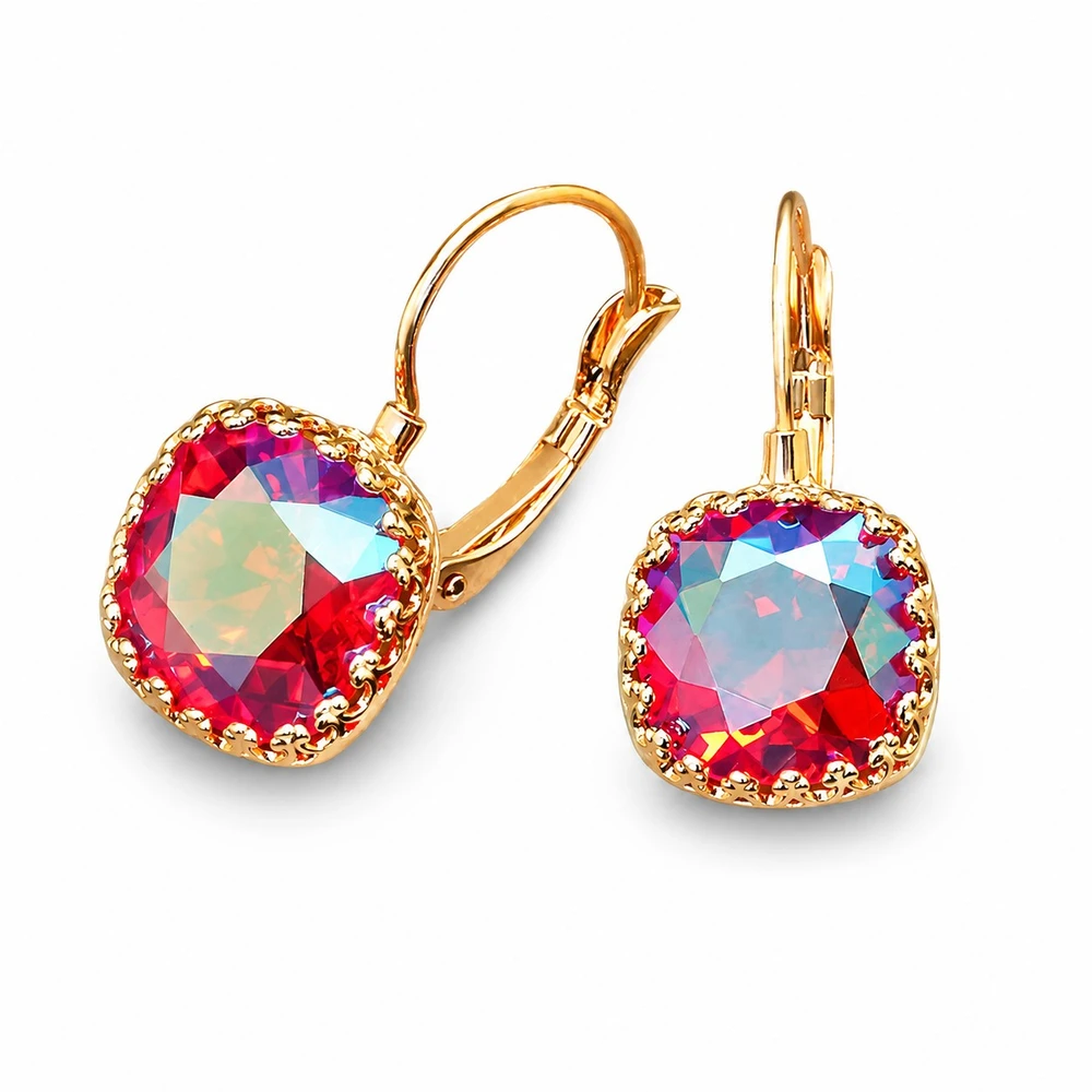 Diamond Sky Jewelry Papuošalų rinkinys moterims „Vintage V (Light Siam Shimmer)“ su Swarovski® kristalais