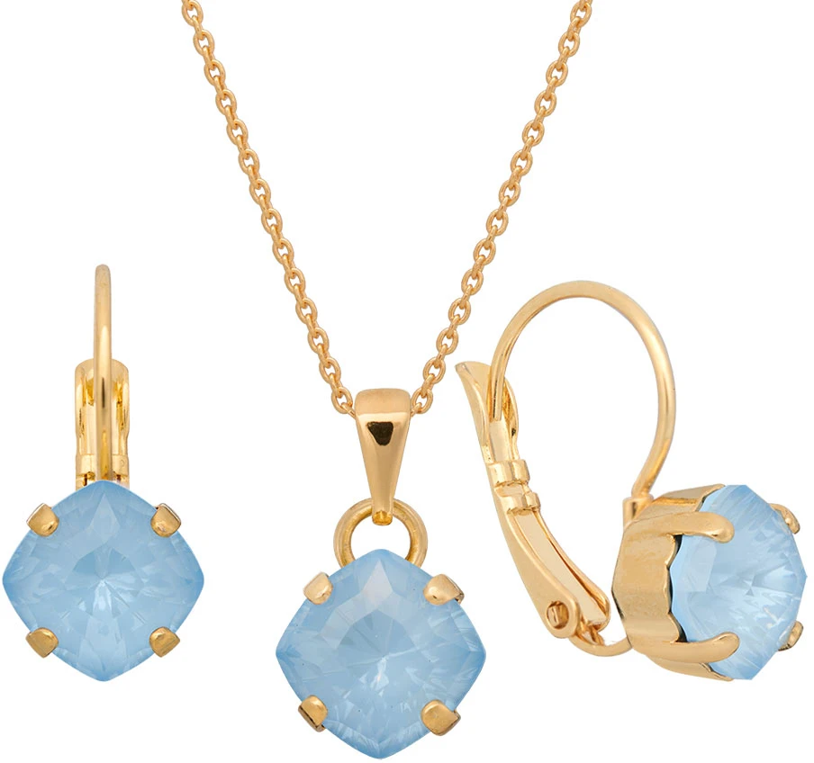 Diamond Sky Jewelry Papuošalų rinkinys moterims „Magical Square (Sky Ignite)“ su Swarovski® kristalais