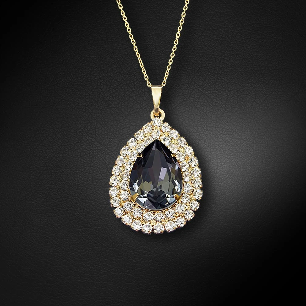 Diamond Sky Jewelry Papuošalų rinkinys moterims „Jasmine (Sidabrinis Night)“ su Swarovski® kristalais