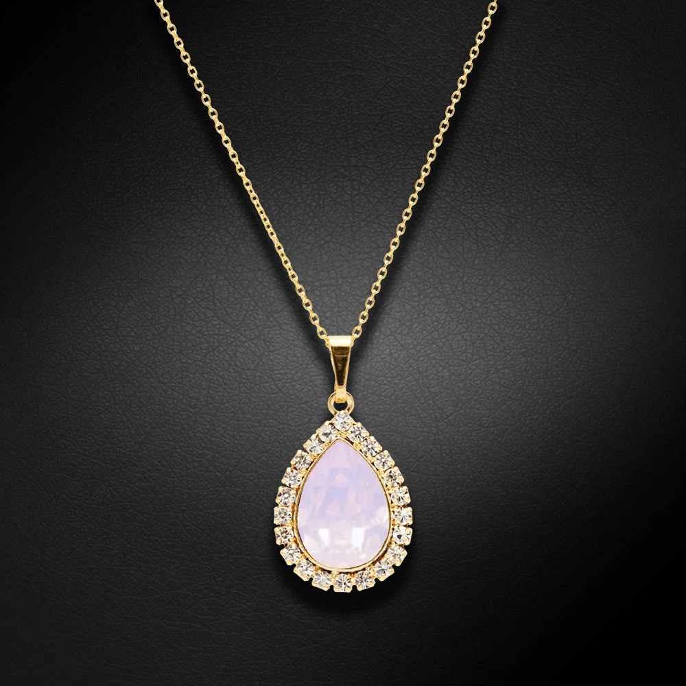 Diamond Sky Jewelry Papuošalų rinkinys moterims „Celestial Drop (Rose Vanduo Opal)“ su Swarovski® kristalais
