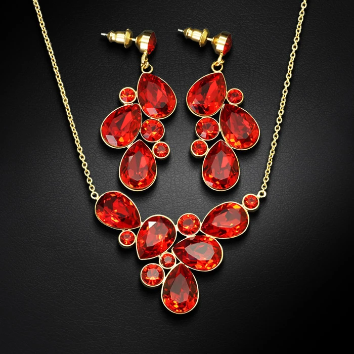 Diamond Sky Jewelry Papuošalų rinkinys moterims „Fillory Magic (Light Siam)“ su Preciosa® kristalais