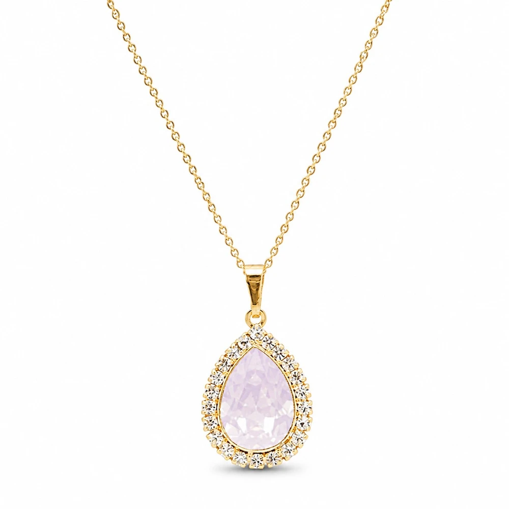 Diamond Sky Jewelry Papuošalų rinkinys moterims „Celestial Drop (Rose Vanduo Opal)“ su Swarovski® kristalais