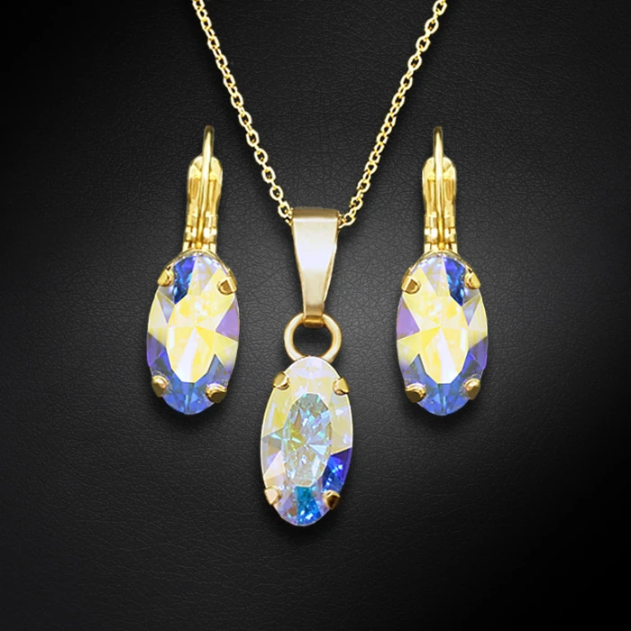 Diamond Sky Jewelry Papuošalų rinkinys moterims „Enigma (Aurora Borealis)“ su Swarovski® kristalais