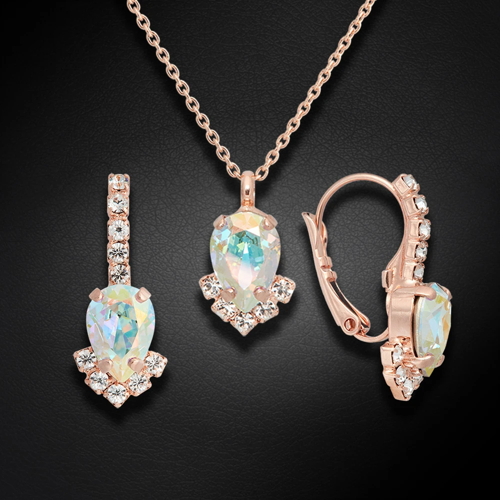 Diamond Sky Jewelry Papuošalų rinkinys moterims „Leonora II (Aurora Borealis)“ su Preciosa® kristalais