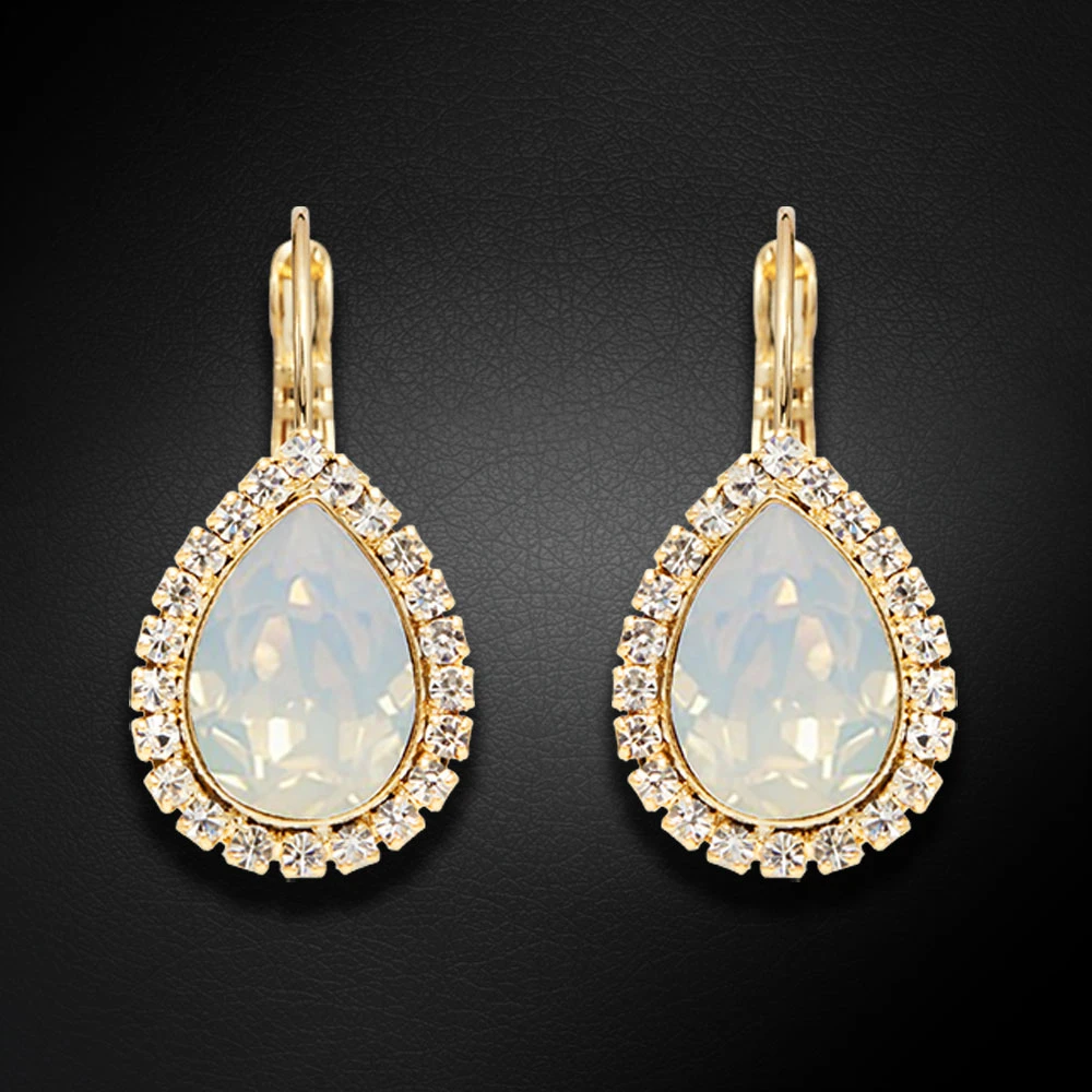 Diamond Sky Jewelry Papuošalų rinkinys moterims „Celestial Drop (Baltas Opal)“ su Swarovski® kristalais