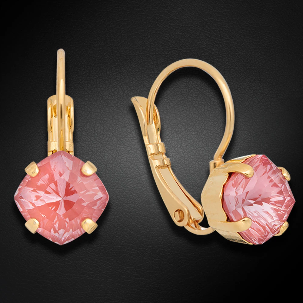 Diamond Sky Jewelry Papuošalų rinkinys moterims „Magical Square (Maroon Ignite)“ su Swarovski® kristalais