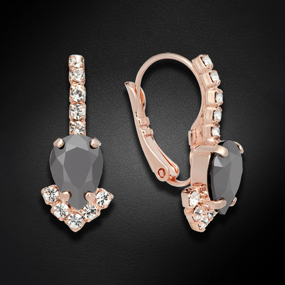 Diamond Sky Jewelry Papuošalų rinkinys moterims „Leonora II (Jet Hematite)“ su Preciosa® kristalais