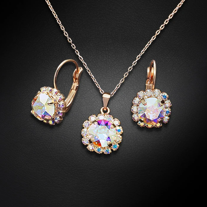 Diamond Sky Jewelry Papuošalų rinkinys moterims „Glory II (Aurora Borealis)“ su Swarovski® kristalais