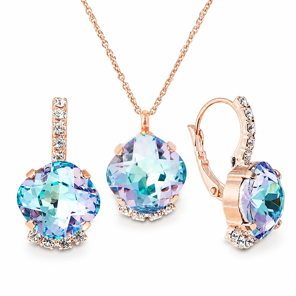 Diamond Sky Jewelry Papuošalų rinkinys moterims DiamondSky „Crete (Vitrail Light)“ su Preciosa® kristalais
