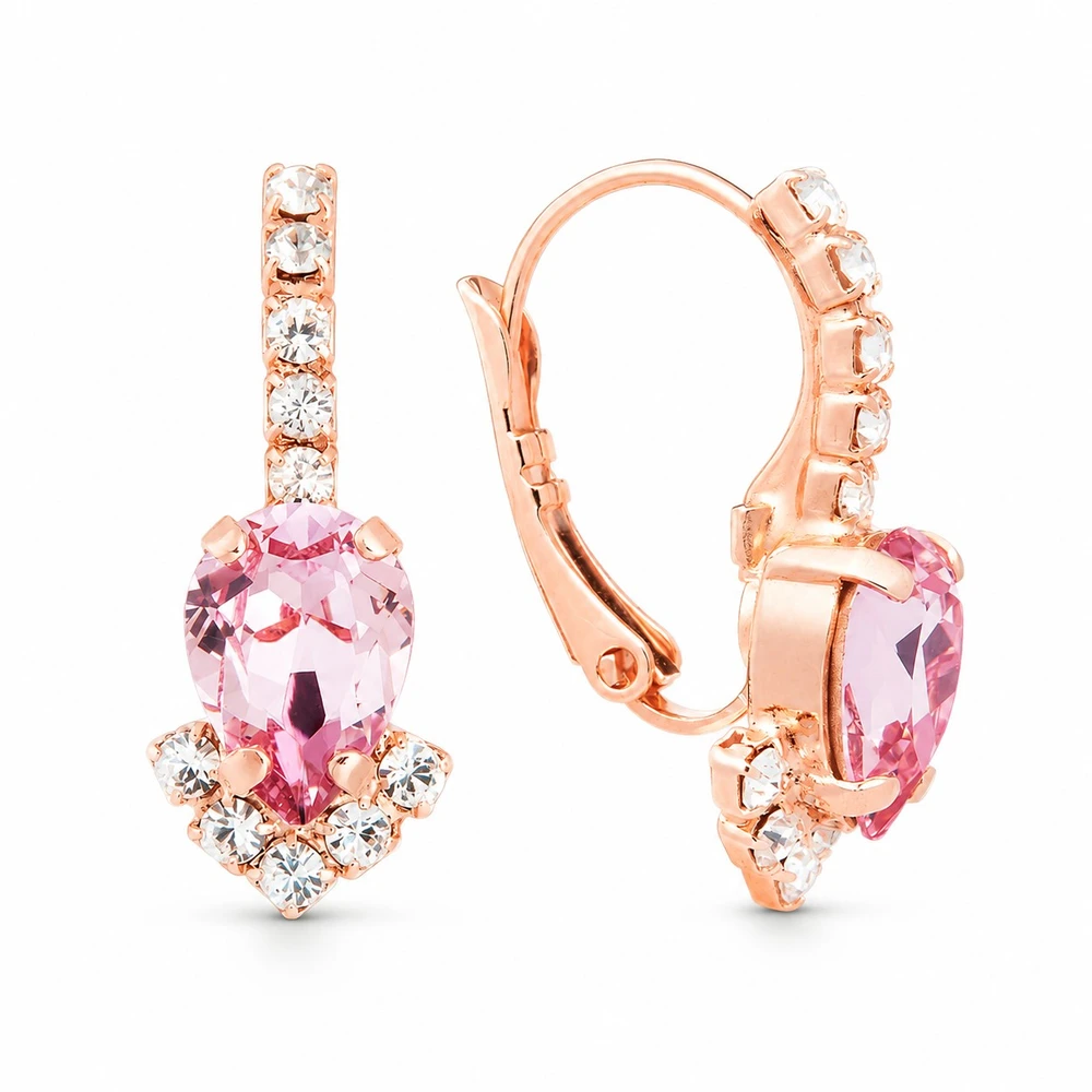 Diamond Sky Jewelry Papuošalų rinkinys moterims „Leonora II (Light Rose)“ su Preciosa® kristalais